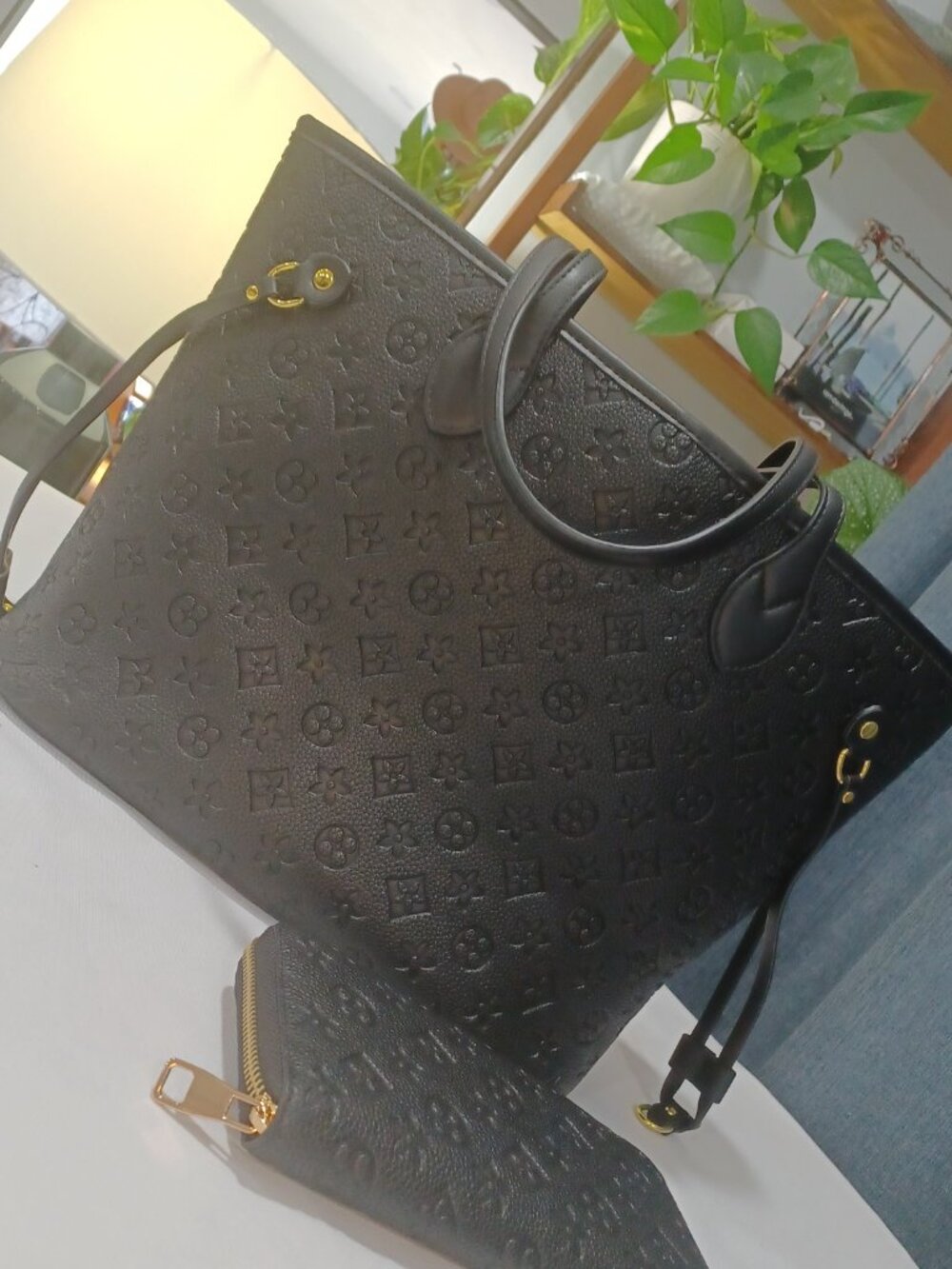 Designer Inspired Style | Lightweight Everyday ToteBag+Wallet 8096BKS - Picture 8 of 8